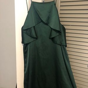 Green silk dress